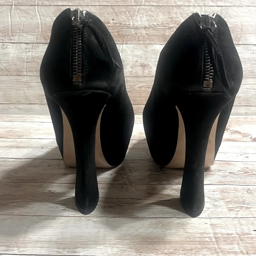 Miu Miu Black Suede Sculptural Heels
